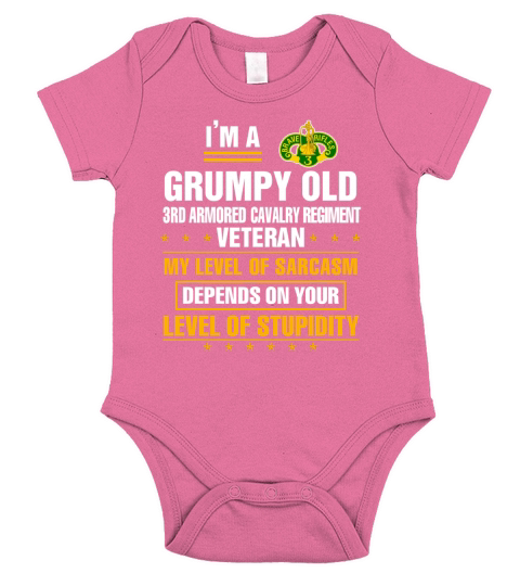 Im a Grumpy Old 3rd Armored Cavalry Regiment Veteran Shirt Short Sleeve Baby One-Piece