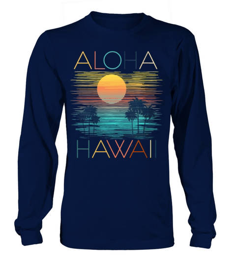 Vintage Aloha Hawaii Luau Hawaiian Tshirt Vacation Women's Long Sleeve