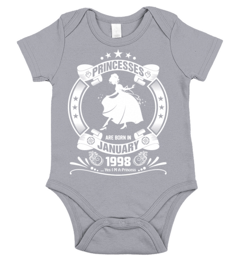 Priencess are Born in January 1998 Short Sleeve Baby One-Piece