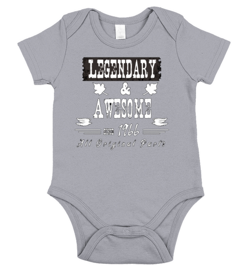 Vintage 1966 - 55 th Birthday Legendary Awesome Short Sleeve Baby One-Piece