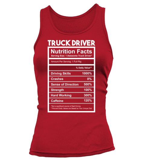 Nutrition Facts for Truck Driver Tank top Woman