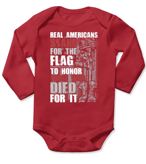 Warrior 12 Stand for The Flag Long Sleeve Baby One-Piece