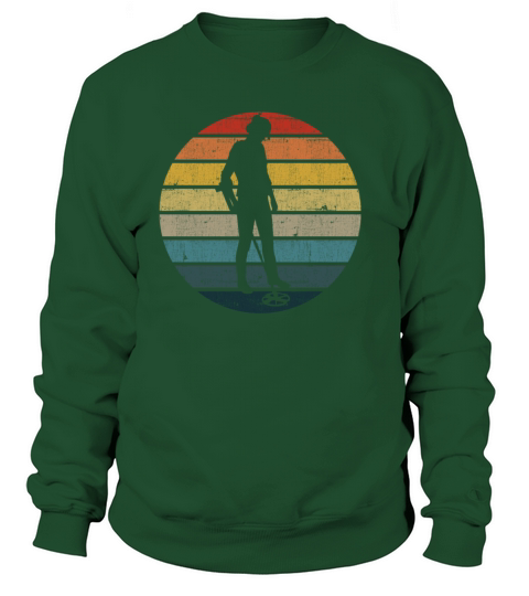 Metal detector Silhouette On A Distressed Retro Women's Sweatshirt
