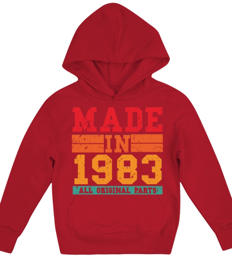 1983 Birthday Vintage Saying Kids Hoodie