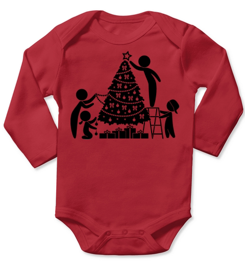 Family Under The Christmas Tree Long Sleeve Baby One-Piece