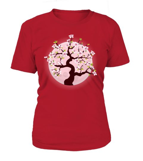 Cute Pink Moon Sakura Flowers Tokyo Japanese Women's T-Shirt