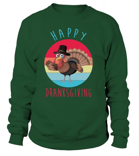 Vintage Happy Dranksgiving Drinksgiving Turkey Tha Women's Sweatshirt