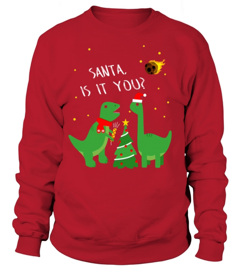 Dinosaur Celebrate Christmas Santa Women's Sweatshirt