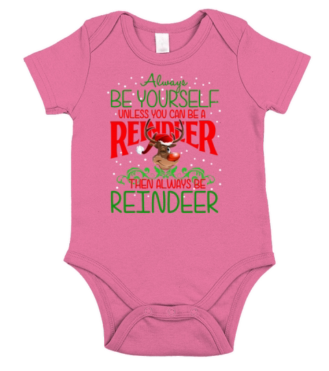 Merry Christmas Always Be A reindeer Short Sleeve Baby One-Piece