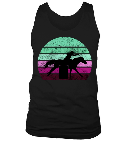 Horse Barrel Racing Vintage Sunset Cowgirl Gift Fo Men's Tank Top