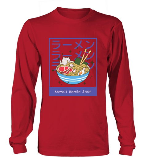 A Kawaii Cat of a Giant Bowl or Ramen Men's Long Sleeve