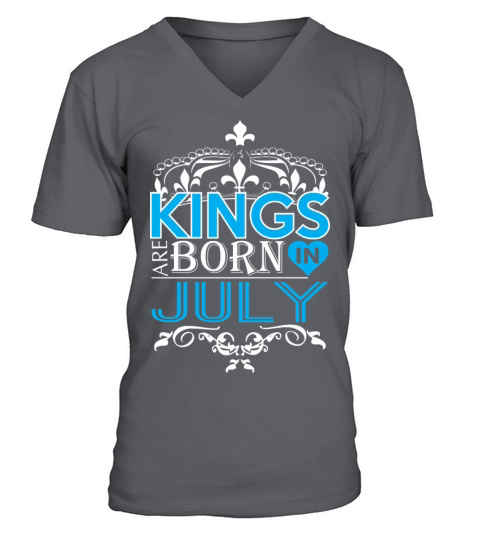 Kings Are Born In July Happy Fathers Day Men's V-Neck T-shirt