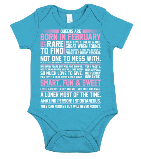 Queens Are Born In February Short Sleeve Baby One-Piece