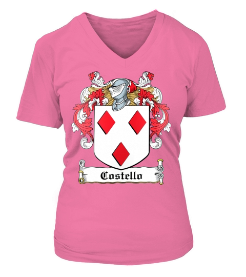 Costello Coat of Arms Irish Family Crests V-neck T-Shirt Woman