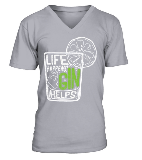 Life Happens Gin Helps Men's V-Neck T-shirt