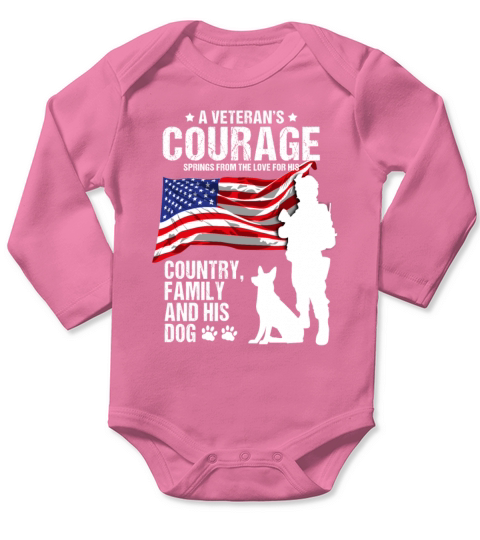 Veterans Day Courage Family Country Shirt for Dog Long Sleeve Baby One-Piece