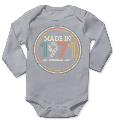 50th Birthday Vintage 1971 Funny Gift Long Sleeve Baby One-Piece