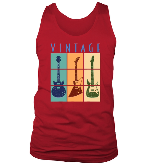 Retro Vintage Guitar Gift Cool Classic Guitars Tank Top Unisex