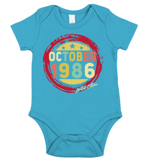 Born October 1986 Vintage Gift Short Sleeve Baby One-Piece