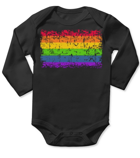 Rainbow Flag Vintage Long Sleeve Baby One-Piece