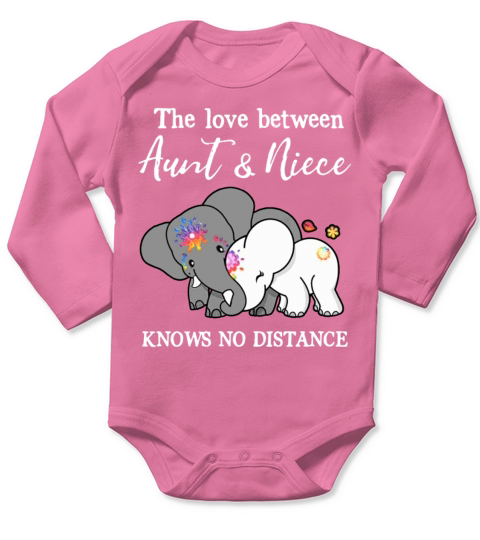 the love batween aunt and niece knows no distance Long Sleeve Baby One-Piece