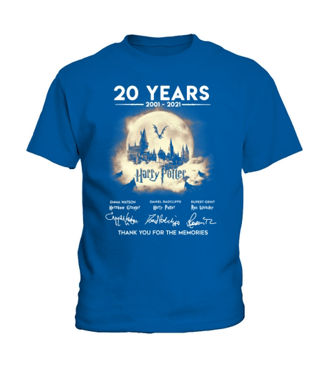 20 years 2001 2021 Hary Potter thank you for the memories signature Kids T-Shirt