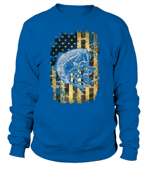 Camouflage USA Flag Bass Fishing Fisherman Gifts Men's Sweatshirt