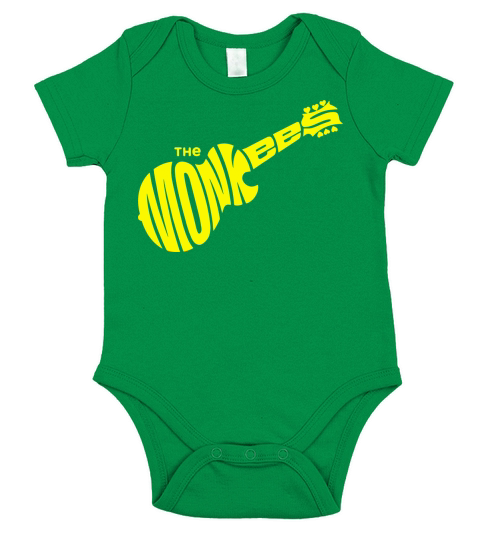 The Monkees Band Logo Yellow Short Sleeve Baby One-Piece