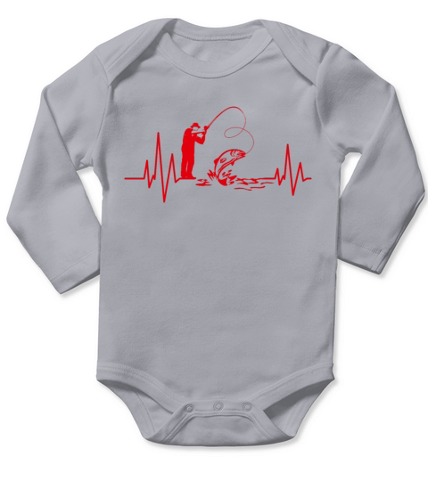 Fishing Heartbeat EKG Best Gift for Fisherman Fly Long Sleeve Baby One-Piece