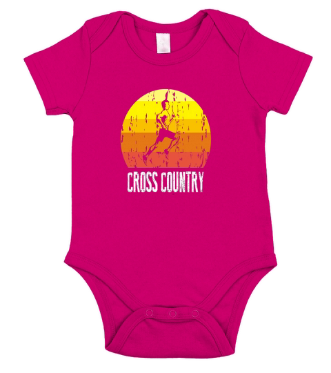 Retro Distressed Cross Country Running T-Shirt For Runners Short Sleeve Baby One-Piece