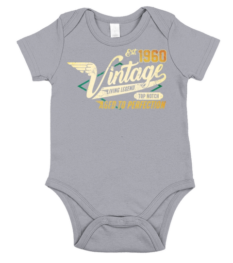 Vintage 1960 birthday gifts Born 60 Bday Gift Short Sleeve Baby One-Piece