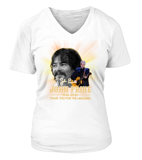 John Prine 1946 2020 thank you for the memories signature V-neck T-Shirt Woman