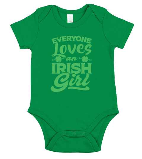 Everyone Loves Irish Girl Shamrock St PatrickS Da Short Sleeve Baby One-Piece