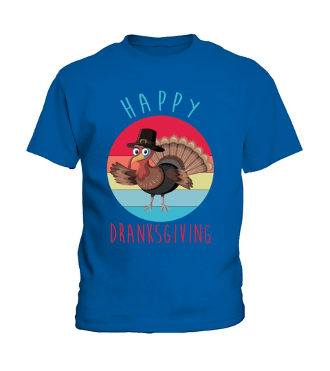 Vintage Happy Dranksgiving Drinksgiving Turkey Tha Kids T-Shirt