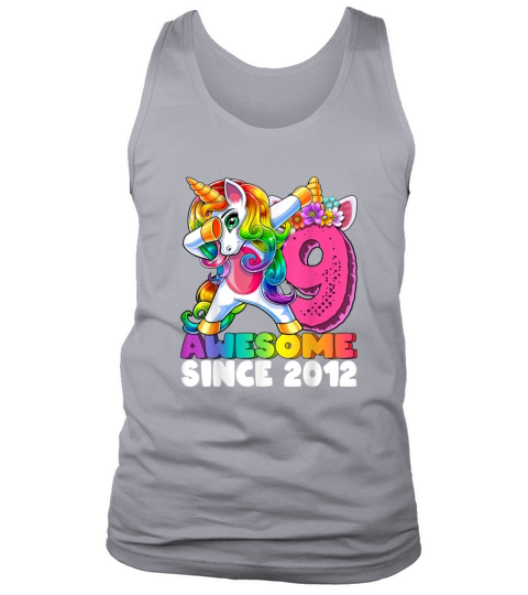 Awesome Since 2012 Dabbing Unicorn 9th Birth 631 Men's Tank Top