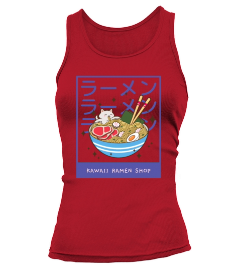 A Kawaii Cat of a Giant Bowl or Ramen Women's Tank Top