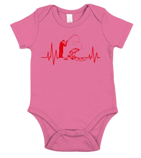 Fishing Heartbeat EKG Best Gift for Fisherman Fly Short Sleeve Baby One-Piece