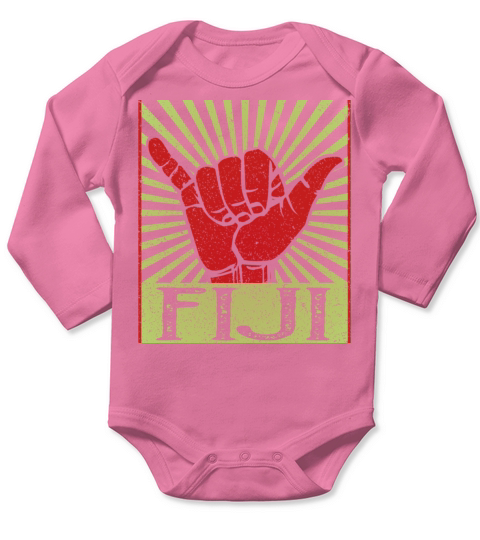Vintage Fiji Islands Surfer Retro Souvenir Long Sleeve Baby One-Piece