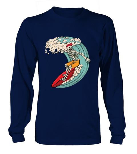 unny skeleton Surfing surfboard design surf lover Men's Long Sleeve