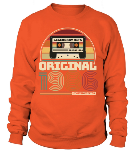 Beautiful Retro Vintage tape birthday 1986 Men's Sweatshirt