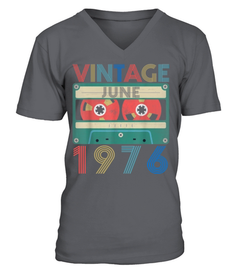 Retro Vintage June 1976 birthday Men's V-Neck T-shirt