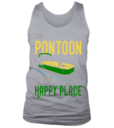 Pontoon boat is my happy place funny captain gift Men's Tank Top
