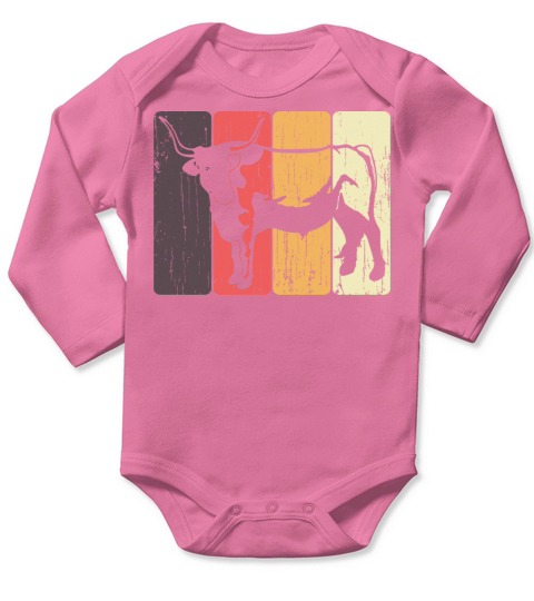 Vintage Highland Cattle Cattles Cow Farm Farmer Long Sleeve Baby One-Piece