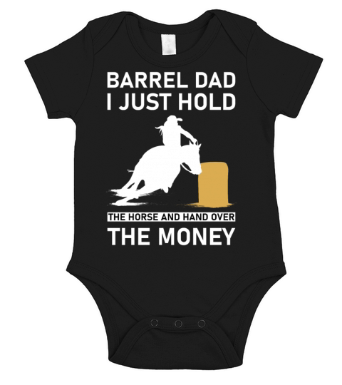 Barrel Dad I Just Hold The Horse and hand Short Sleeve Baby One-Piece
