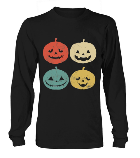 Vintage Pumpkin T Shirt Funny Pumpkin Halloween Gi Women's Long Sleeve