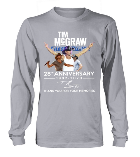Tim Mcgraw 28th Anniversary 1992 2020 Thank You For The Memories Long sleeved Unisex