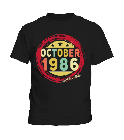 Born October 1986 Vintage Gift Kids T-Shirt