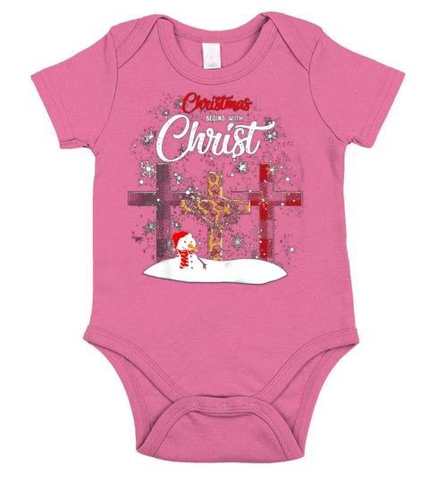 Christmas Begins With Christ Merry Xmas shirt Short Sleeve Baby One-Piece