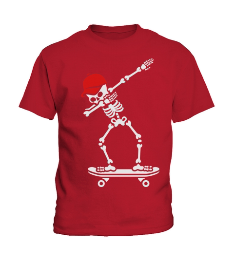Dab dabbing skeleton skateboard skater Kids T-Shirt