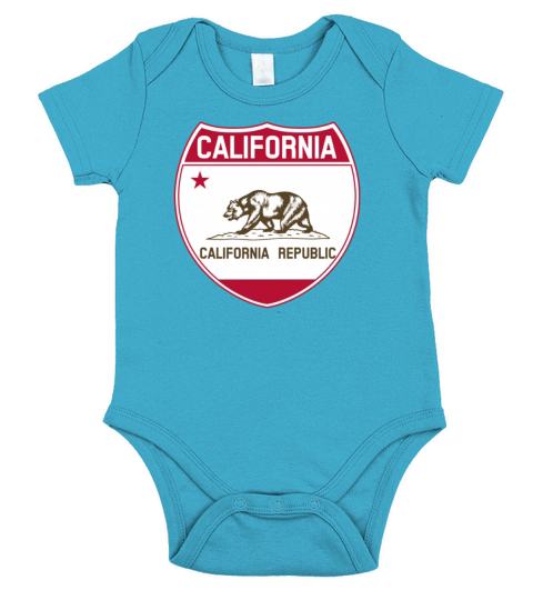 California Flag Highway Short Sleeve Baby One-Piece